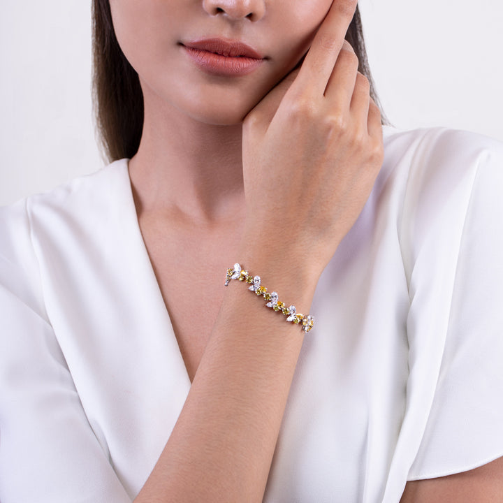 225L0052-01_Silver_Yellow_CZ_long_dangle_bracelet