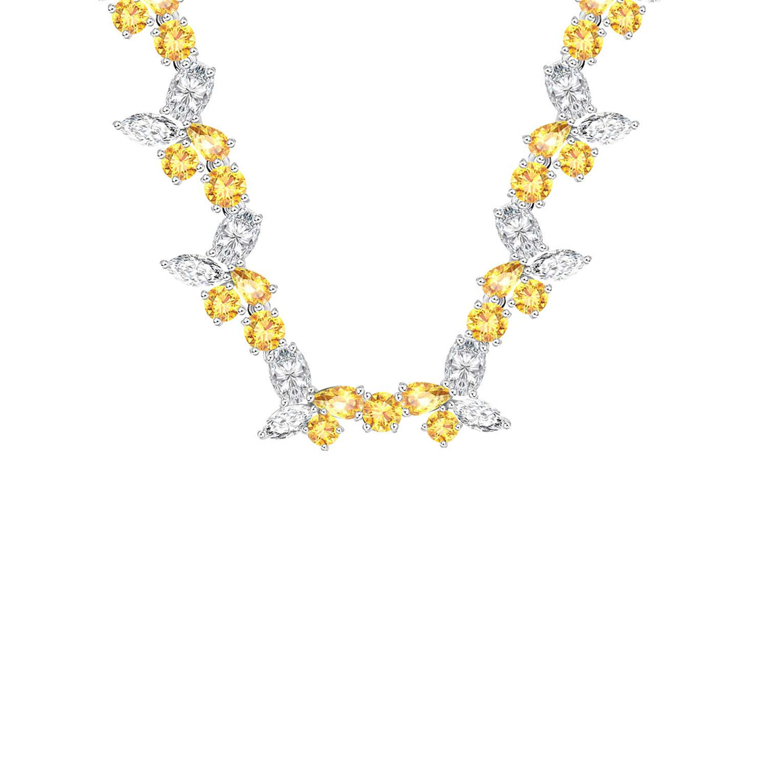 225N0153-01_Silver_Yellow_CZ_long_dangle_necklace