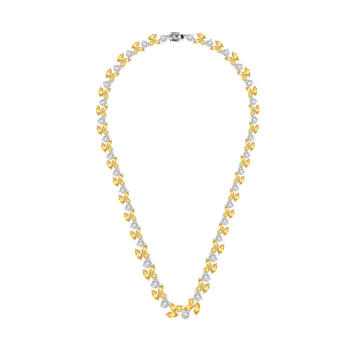 225N0157-01_Silver_Yellow_CZ_long_dangle_necklace