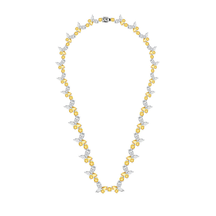 225N0159-01_Silver_Yellow_CZ_long_dangle_necklace