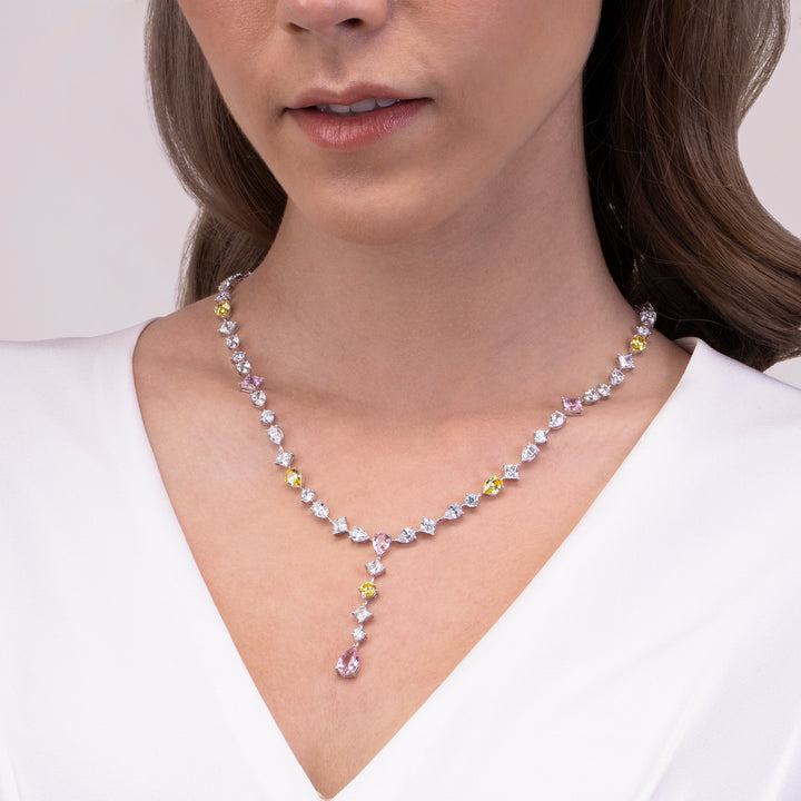 225N0168-01_Merii_Candy_Land__luxurious_Necklace_PINK_TOURMALINE&LIGHT_YELLOW_Cubic_Zirconia_Fancy_Shape
Sterling_silver_and_Rhodium_Plated
