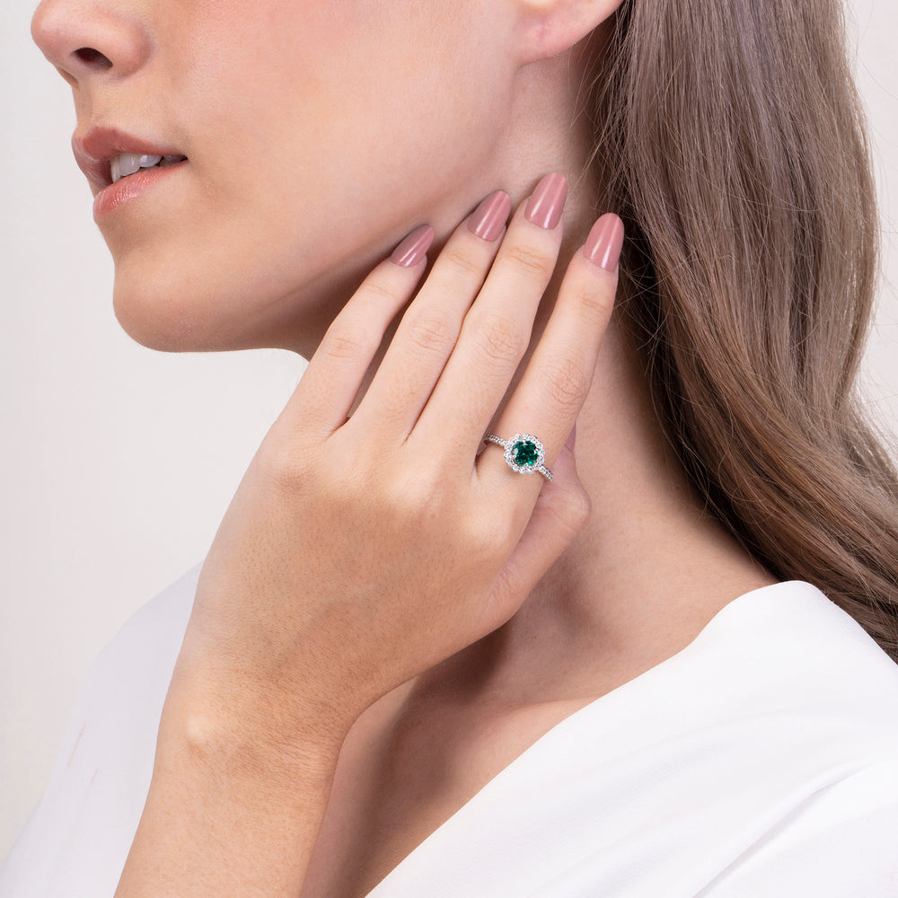 225R0150-01-6_Merii_Candy_Land__Solitaire_ring_DARK_EMERALD_NANOCRYSTSL_Round_shape_Sterling_silver_and_Rhodium_Plated