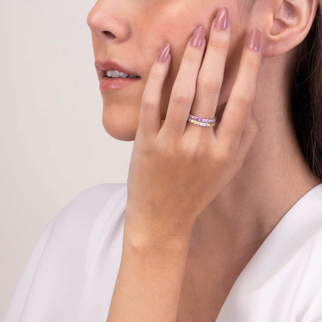 225R0155-06-6_Merii_Candy_Land__D-line_Ring_golden_tone_Sterling_Silver_with_Cubic_Zirconia