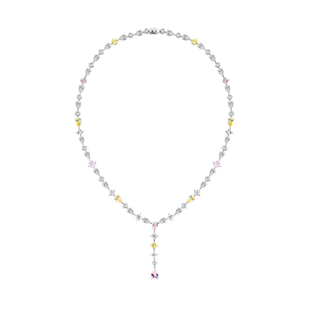 225N0168-01_Merii_Candy_Land__luxurious_Necklace_PINK_TOURMALINE&LIGHT_YELLOW_Cubic_Zirconia_Fancy_Shape
Sterling_silver_and_Rhodium_Plated