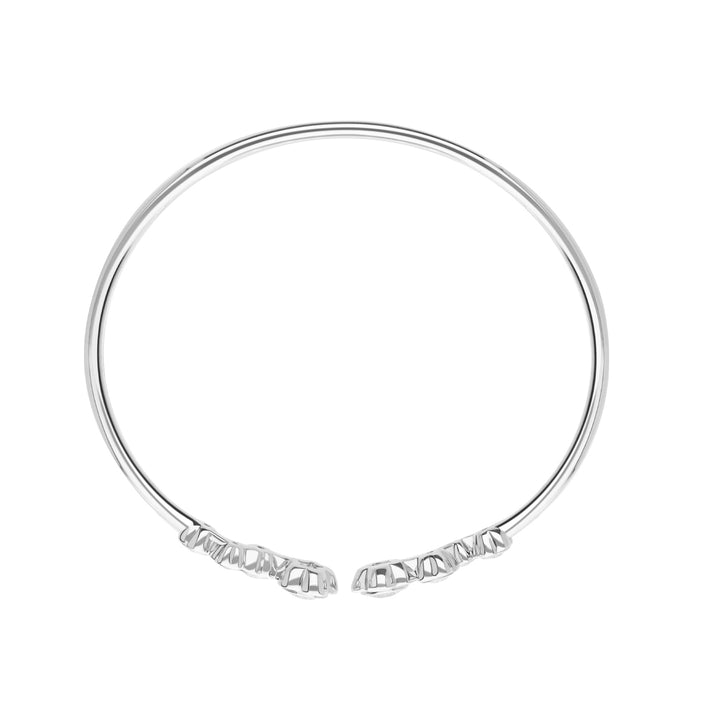 Forget Me Not: Silver rhodium plated with CZ flower bangle