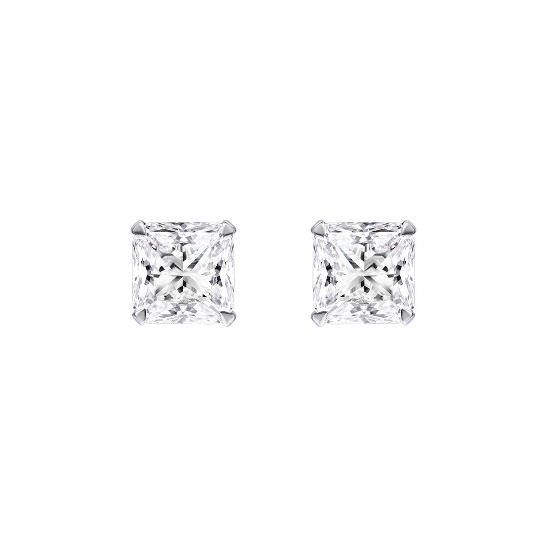 221E0035-01-Classic-Timeless-cut-Stud-Earrings-Rhodium-Plated