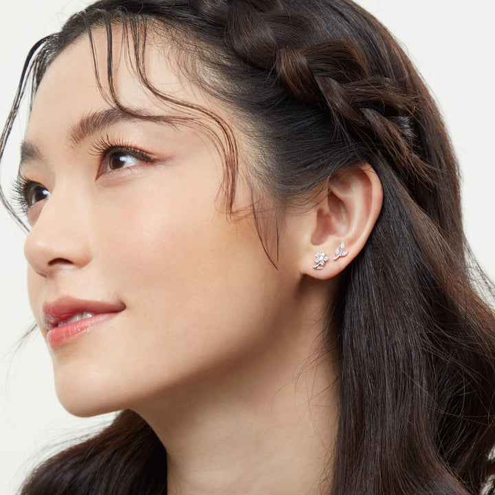 221E0542-01-Merii-Silver-CZ-leaf-cartilage-stud-earrings