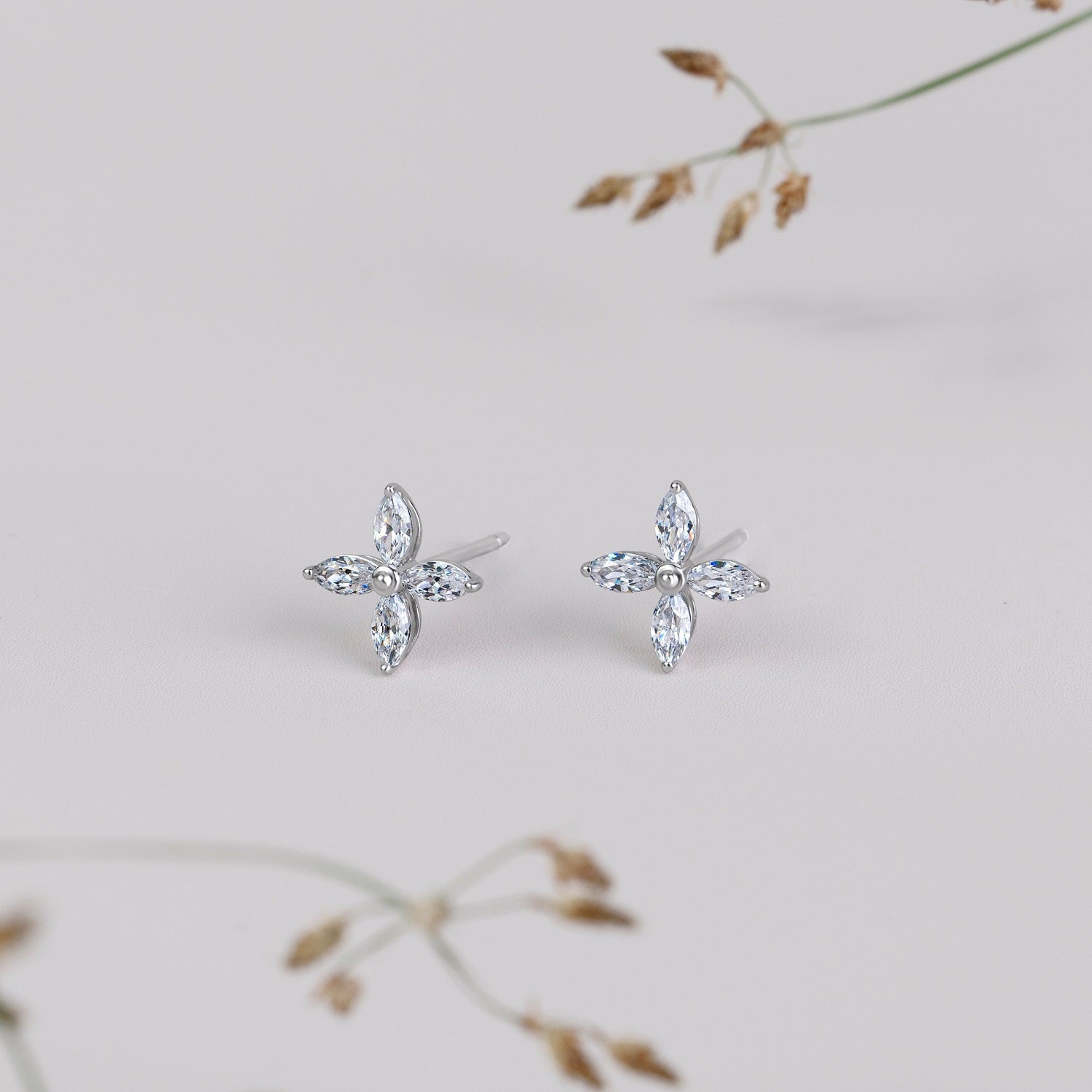 221E0544-01-Merii-Silver-CZ-four-leaf-stud-earrings