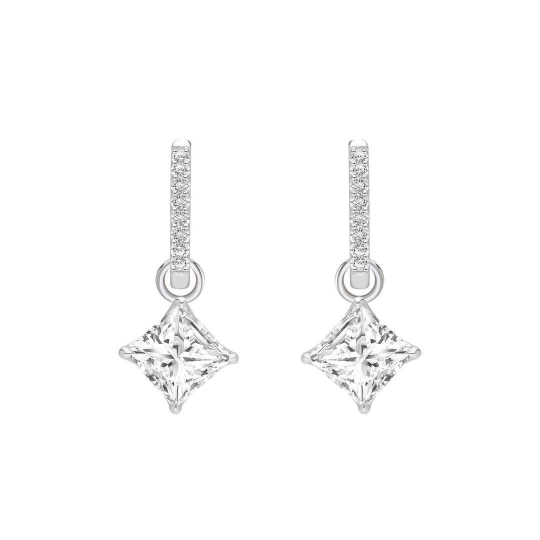 221E0598-01-Silver-Lozenge-Design-Princess-Cut-CZ-Hoop-Earrings