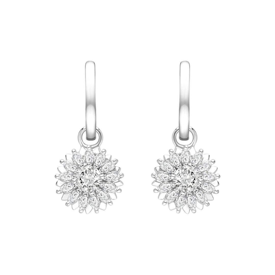 221E0604-01-silver-rhodium-plated-CZ-sunflower-hoop-earrings