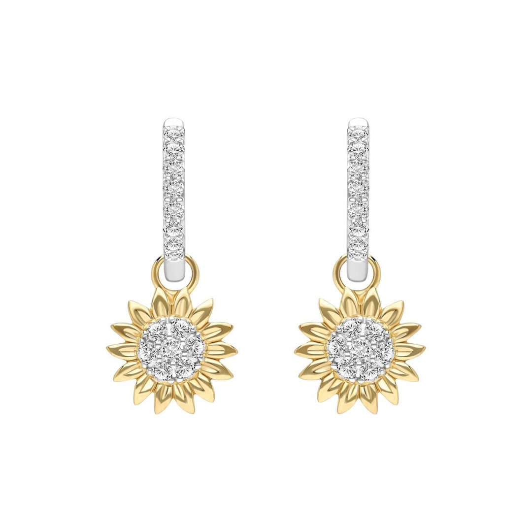 221E0608-01-silver-gold-plated-CZ-sunflower-hoop-earrings