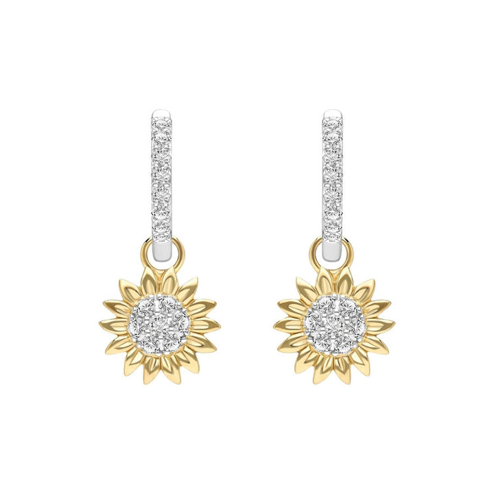 221E0608-01-silver-gold-plated-CZ-sunflower-hoop-earrings