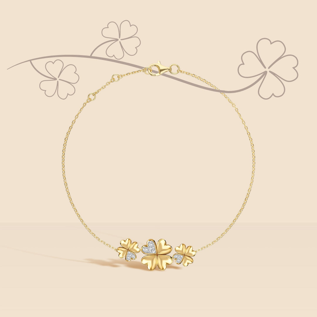 221L0316-01_Lucky-clover-silver-gold-plated-with-cz-clover-3-motifs-chain-bracelet