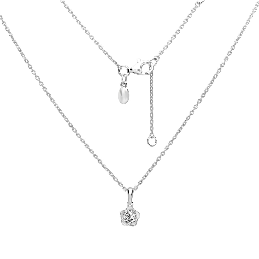 221N0336-01_Forget_me_not__flower_Sparkly_Necklace_Sterling_silver_and_Rhodium_Plated