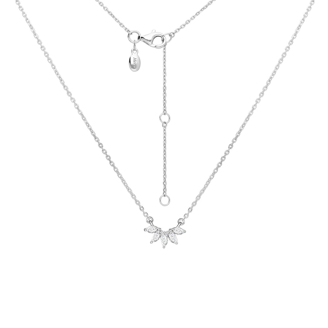 221N0379-01-Merii-Silver-CZ-floral-leaf-pendant-with-16-inch-chain-nacklace