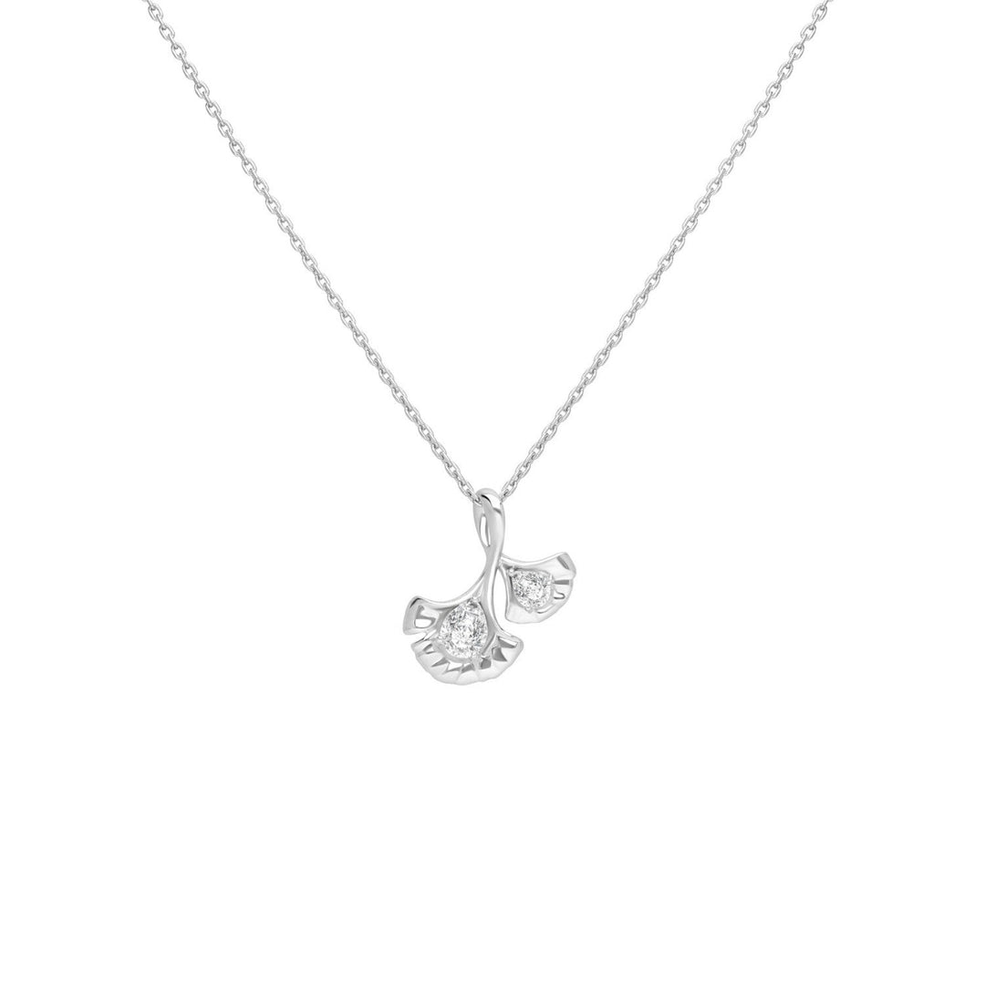 221N0399-01-Silver-pear-cut-CZ-ginkgo-leaves-pendant-necklace