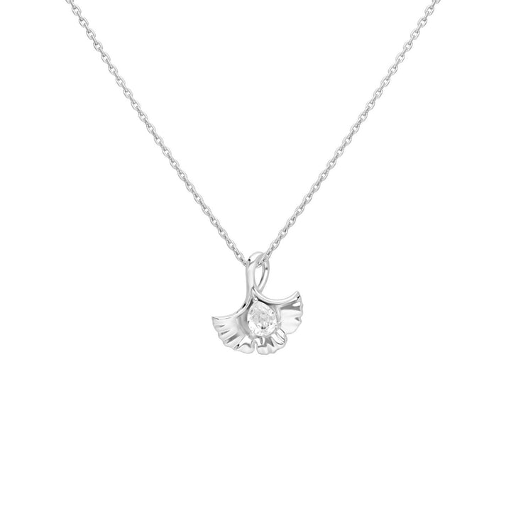 221N0400-01-Silver-pear-cut-CZ-ginkgo-leaf-pendant-necklace