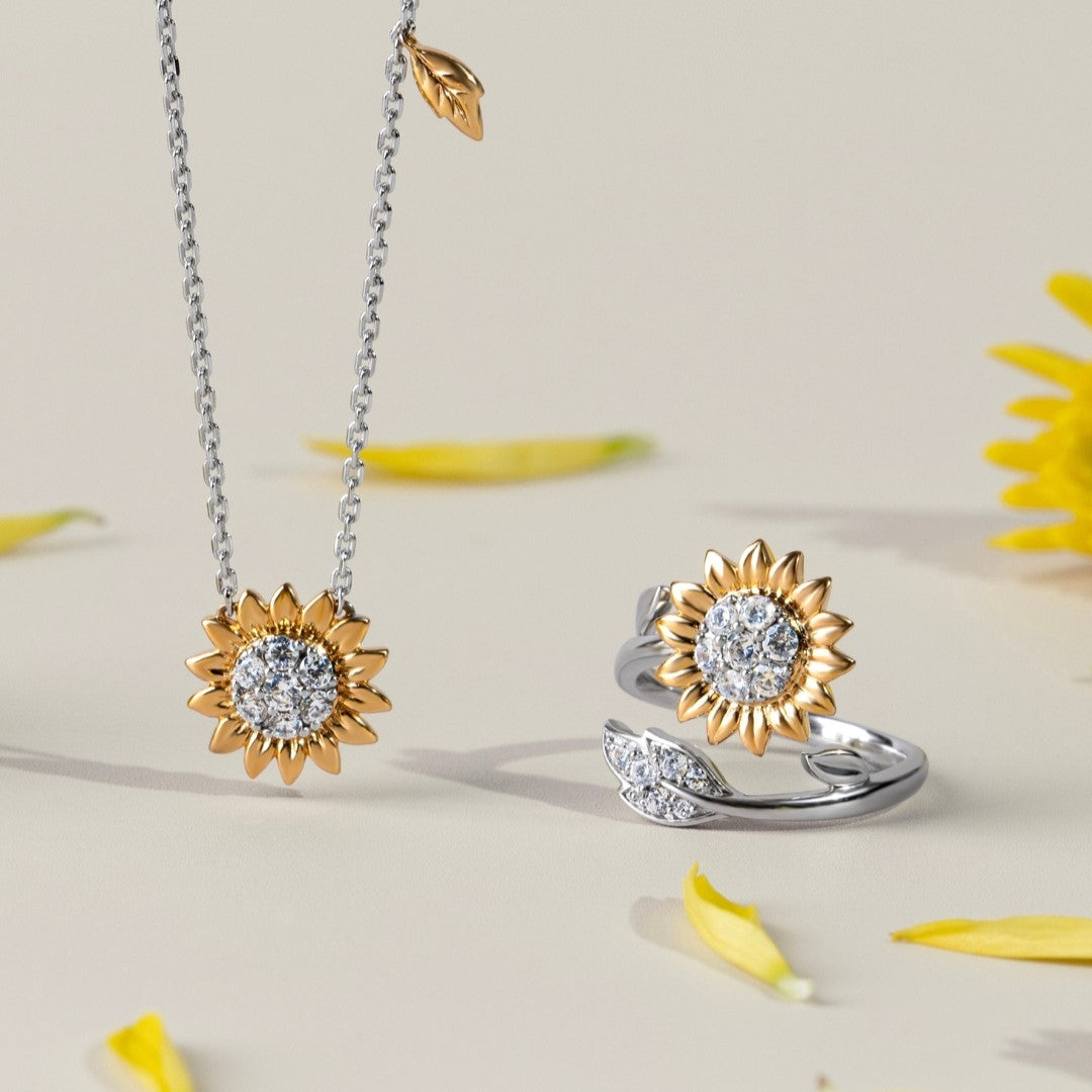 221N0417-01-silver-gold-plated-CZ-sunflower-charm-necklace