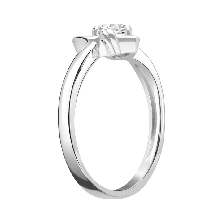 To Have and To Hold: Rhodium Plated 925 Sterling Silver Heart Ring with Round Cut Cubic Zirconia