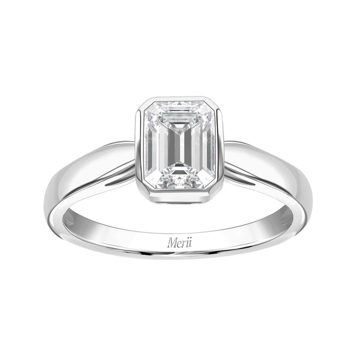 Little piece of me: Silver Rhodium Plated with Octagon CZ Bezel Set Solitaire Ring