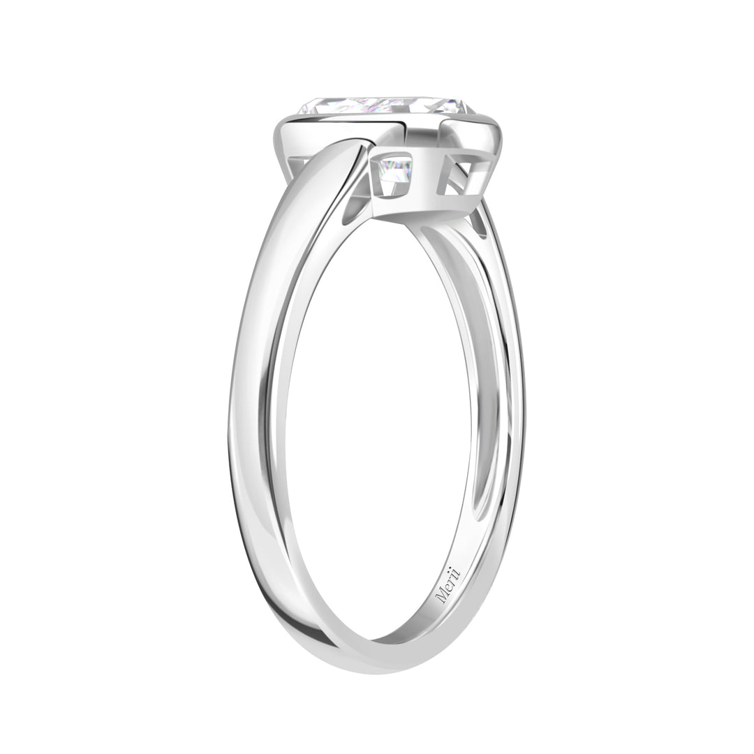 Little piece of me: Silver Rhodium Plated with Octagon CZ Bezel Set Solitaire Ring