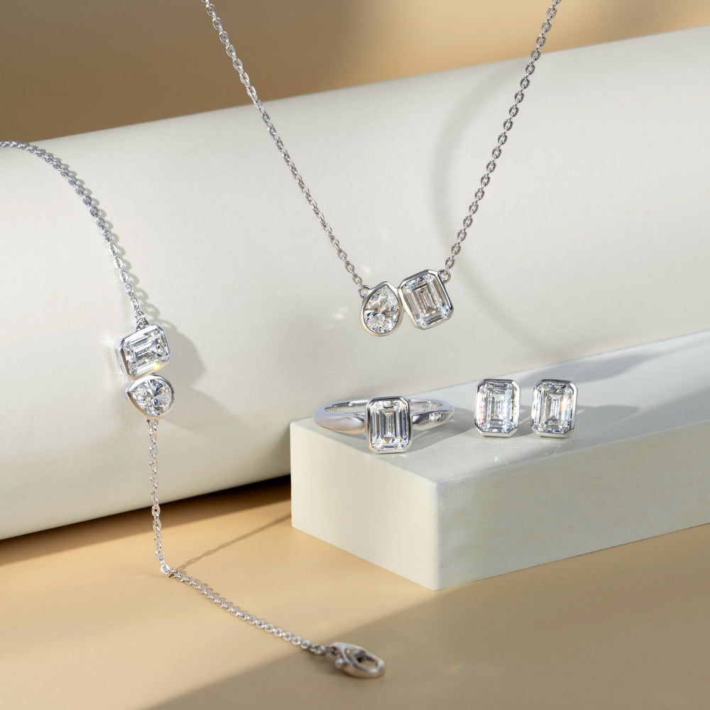 Little piece of me: Silver Rhodium Plated with Octagon CZ Bezel Set Solitaire Ring