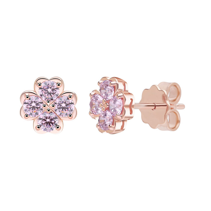 225E0300-01-Rose-Gold-Plated-with-Pink-CZ-Stud-Earrings