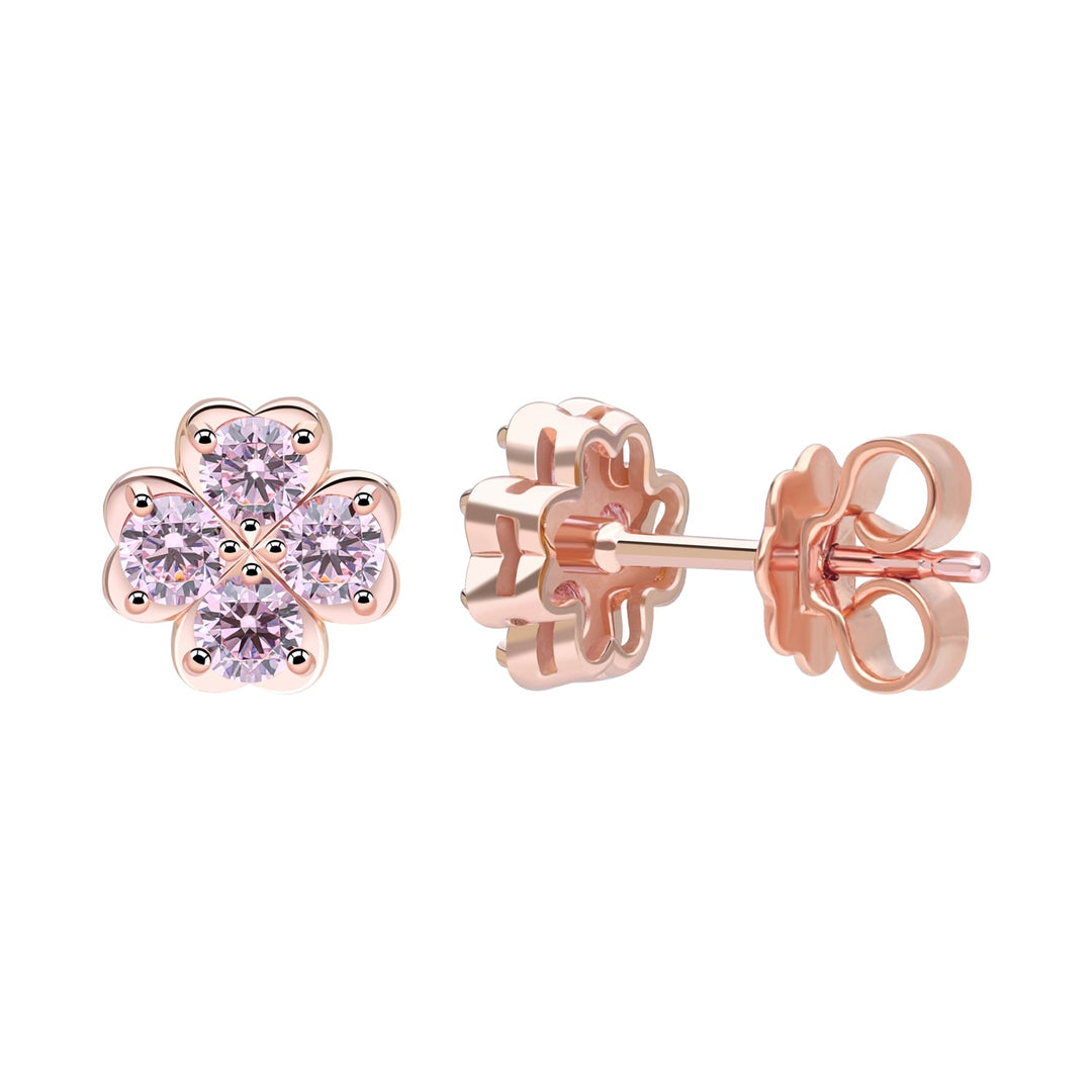 225E0300-01-Rose-Gold-Plated-with-Pink-CZ-Stud-Earrings