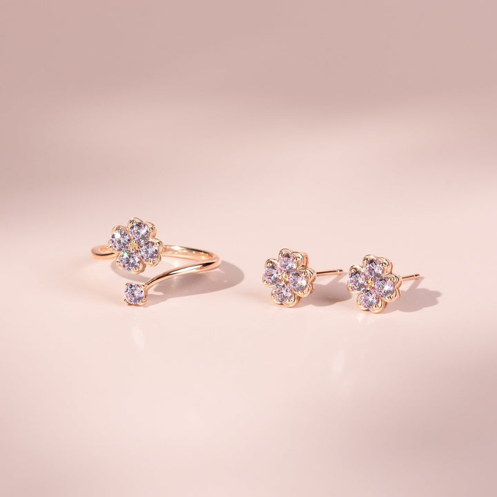 225E0300-01-Rose-Gold-Plated-with-Pink-CZ-Stud-Earrings