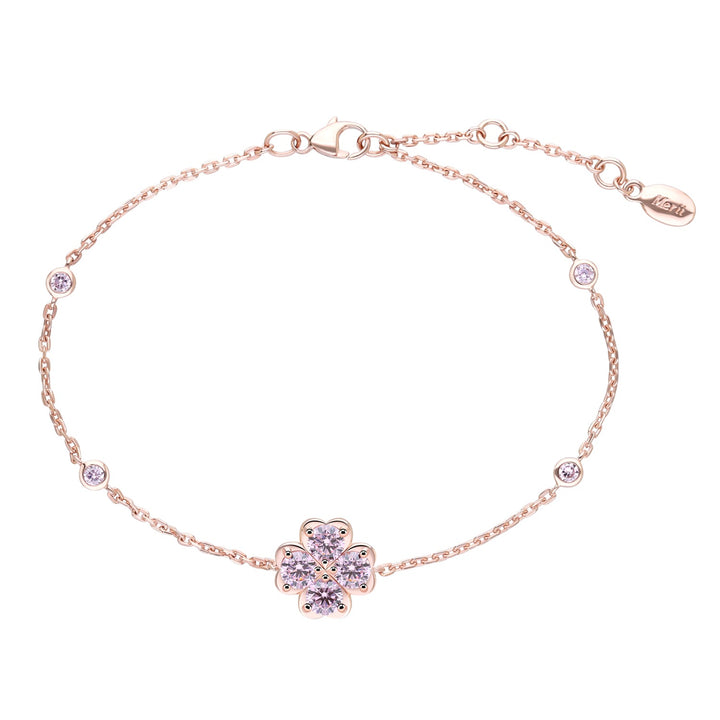 225L0065-01-Lucky-Clover-Silver-Rose-Gold-Plated-Pink-CZ-Clover-Bracelet