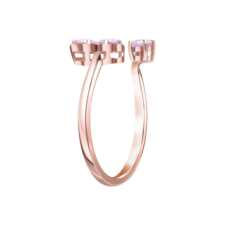 225R0175-01-Lucky-Clover-Silver-Rose-Gold-Plated-Pink-CZ-Clover-Ring