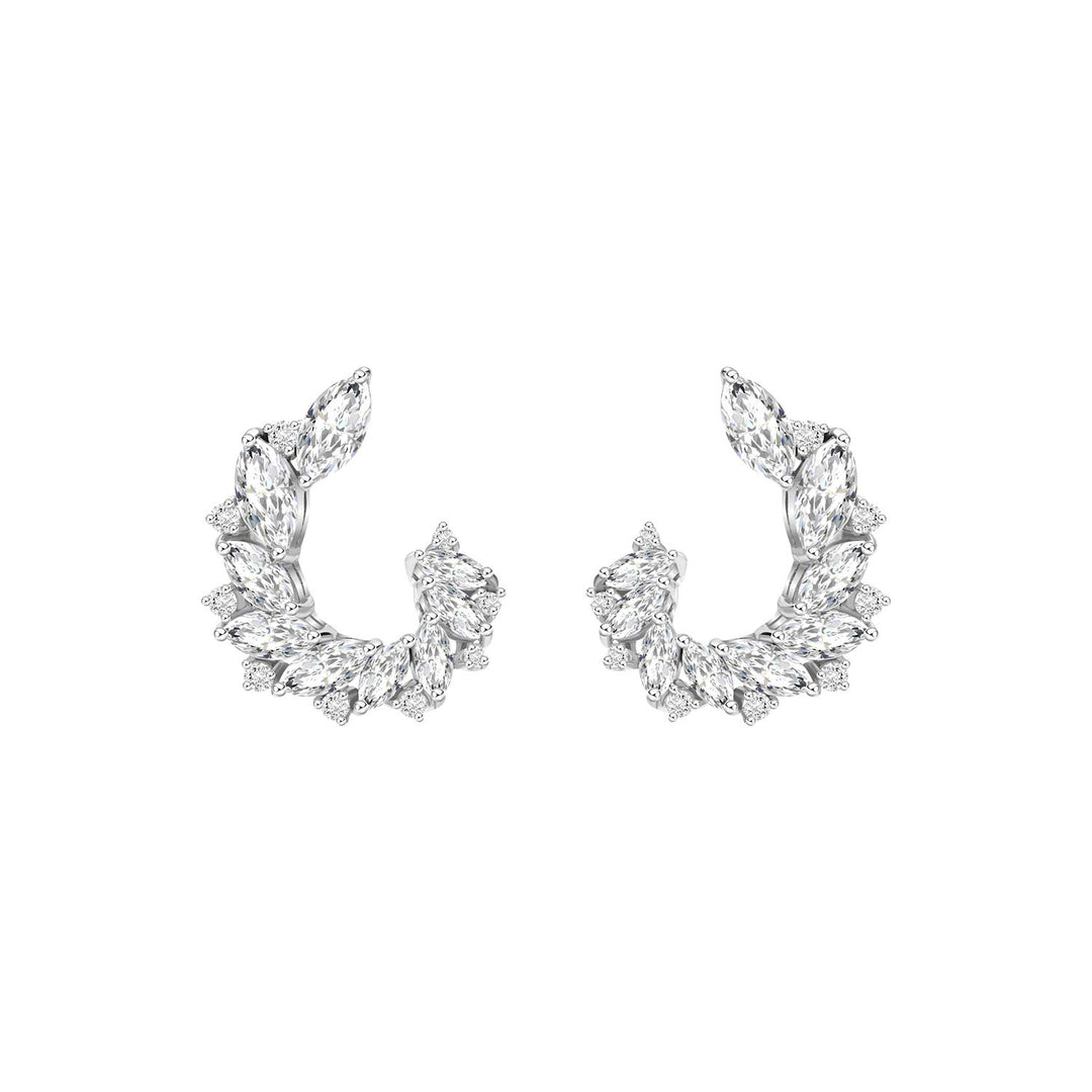 221E0203_01_Laureate_Silver_cz_fancy_shape_leaf_bridal_cluster_stud_earrings