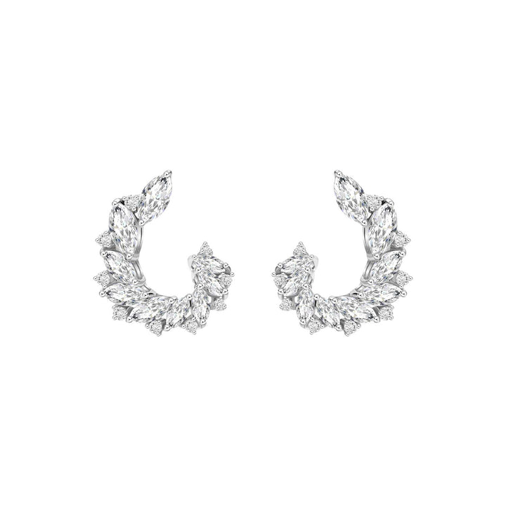 221E0203_01_Laureate_Silver_cz_fancy_shape_leaf_bridal_cluster_stud_earrings