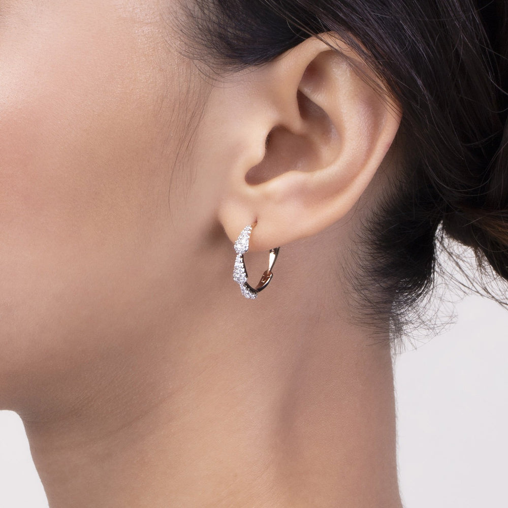 221E0278-01_925 Sterling Silver CZ Hoop Earrings