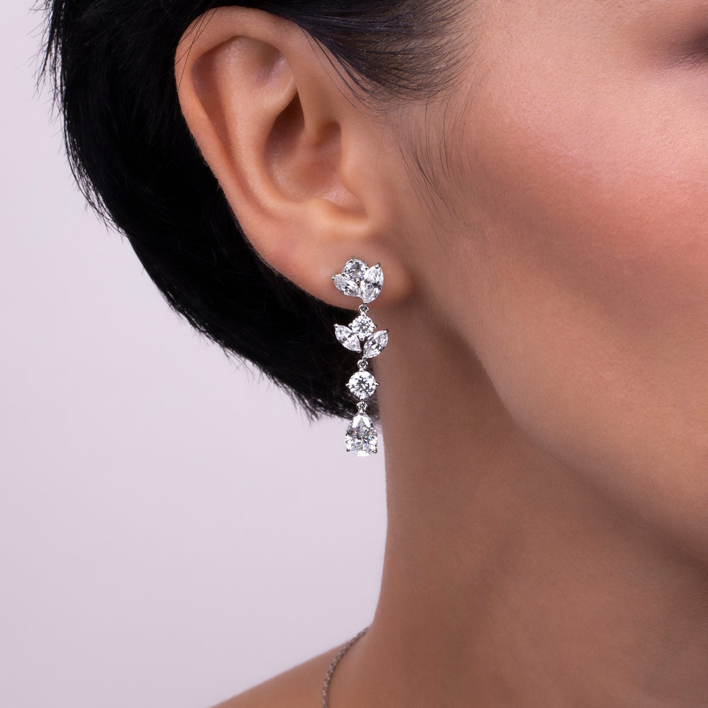 221E0315_01_Laureate_Silver_cz_fancy_shape_leaf_cluster_longer_earrings