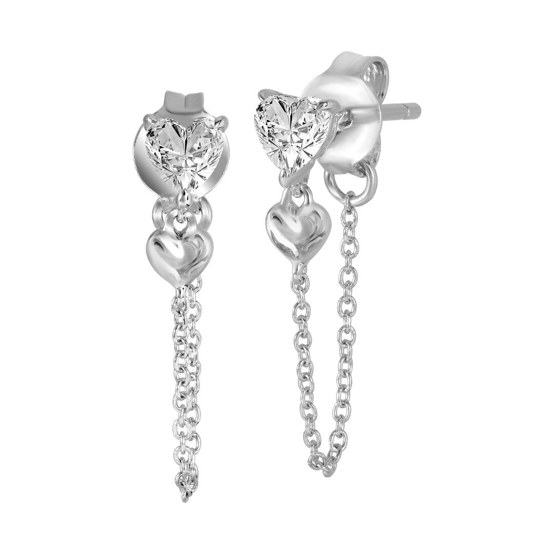 221E0402-01_Mini_Heart__Heart_Double_threader_earrings_with_Sterling_silver_and_Rhodaim_Plated