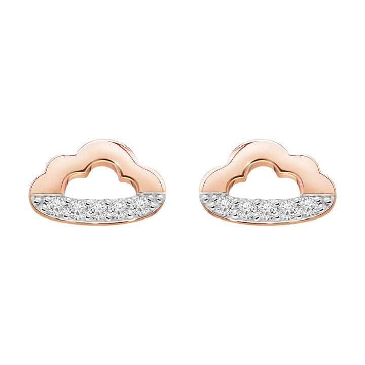 221E0421-01_Memento_Cloud_stud_earrings_cubic_zirconia_Sterling_silver_and_Rose_gold_Plated