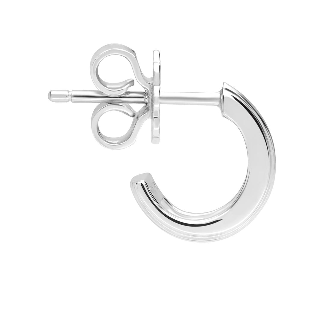 221E0454-01_Quadri_925_Sterling_silver_round_and_baguette_channel_set_half_hoops_cubic_zirconia_stud_earrings,_11.52_mm.