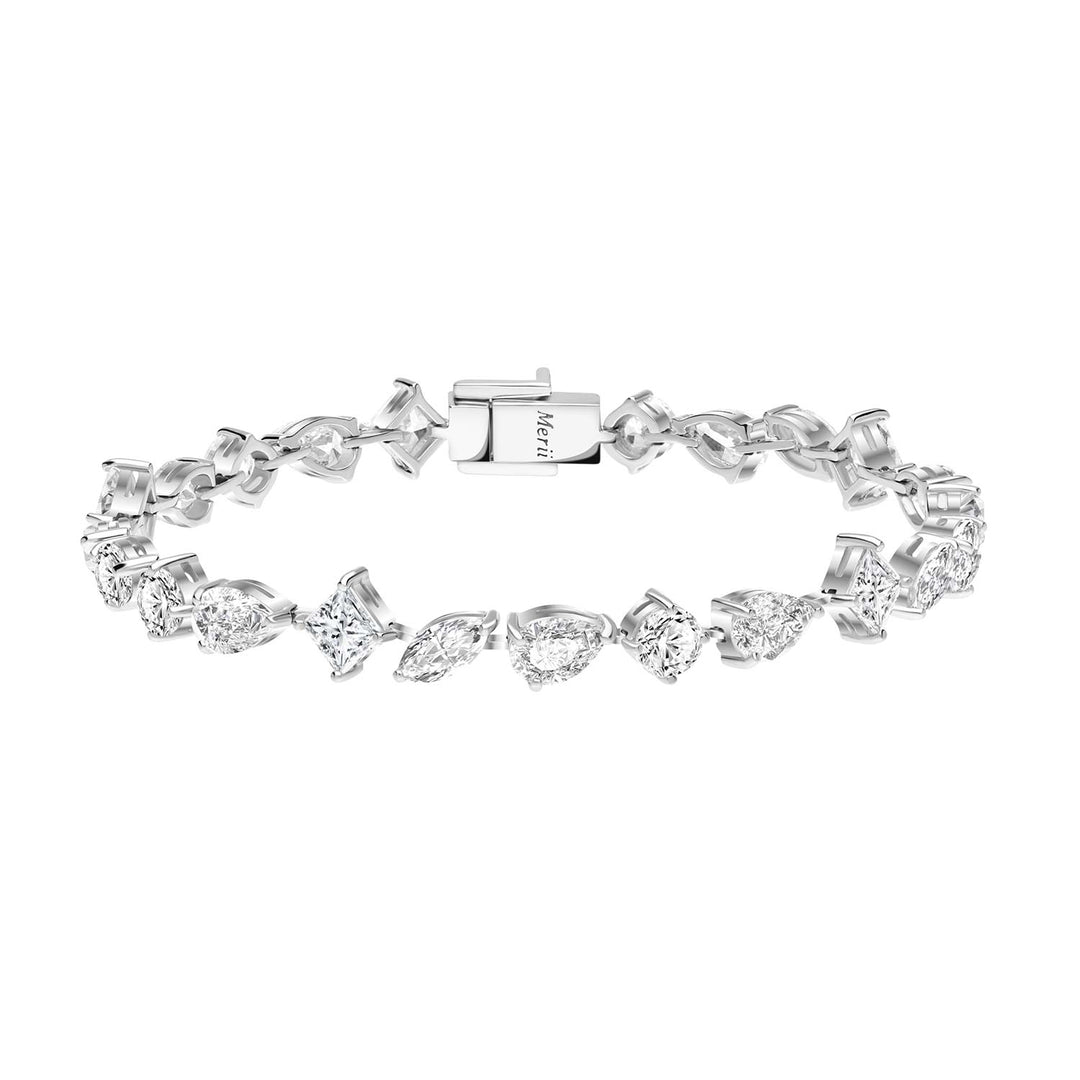 221L0217-01_Silver_CZ_single-row_bracelet