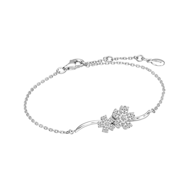 221L0263-01_Merii_FRESH_AS_A_DAISY_Daisy_flower_Bracelet_cubic_zirconia_Sterling_silver_and_Rhodium_Plated