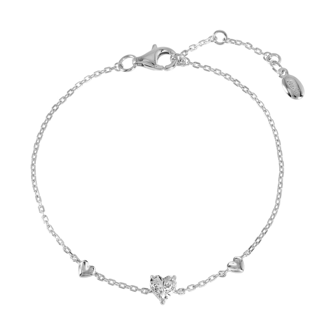 221L0265-01_Mini_Heart_Bracelet_Mini_heart_with_Sterling_silver_and_Rhodaim_Plated
