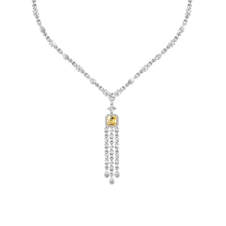 225N0163-01_Merii_Decorum__Art_Deco_Style_White_and_Yellow_Cubic_Zirconia_Long_Chandelier_Necklace_Sterling_silver_and_Rhodium_Plated