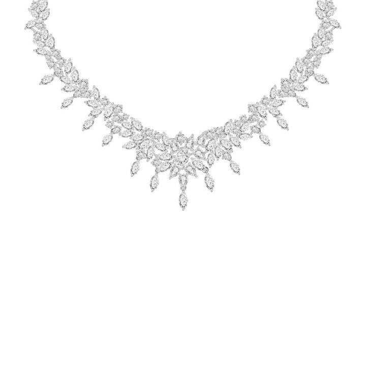 221N0182-01 Silver multi cut CZ teardrop necklace