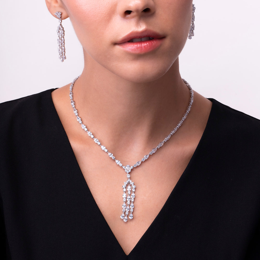 221N0266-01_Merii_Decorum__Art_Deco_Style_Cubic_Zirconia_Long_Chandelier_Necklace_Sterling_silver_and_Rhodium_Plated