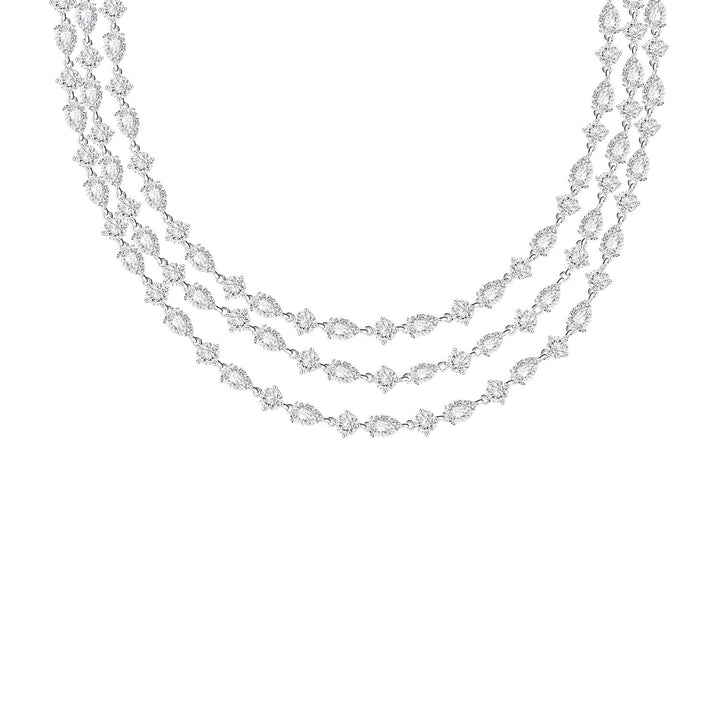 221N0292-01_Silver_CZ_three_row_elegant_necklace