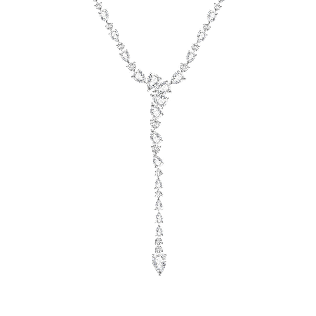 221N0372-01-Merii-Silver-with-pear-and-round-cut-CZ-teardrop-necklace