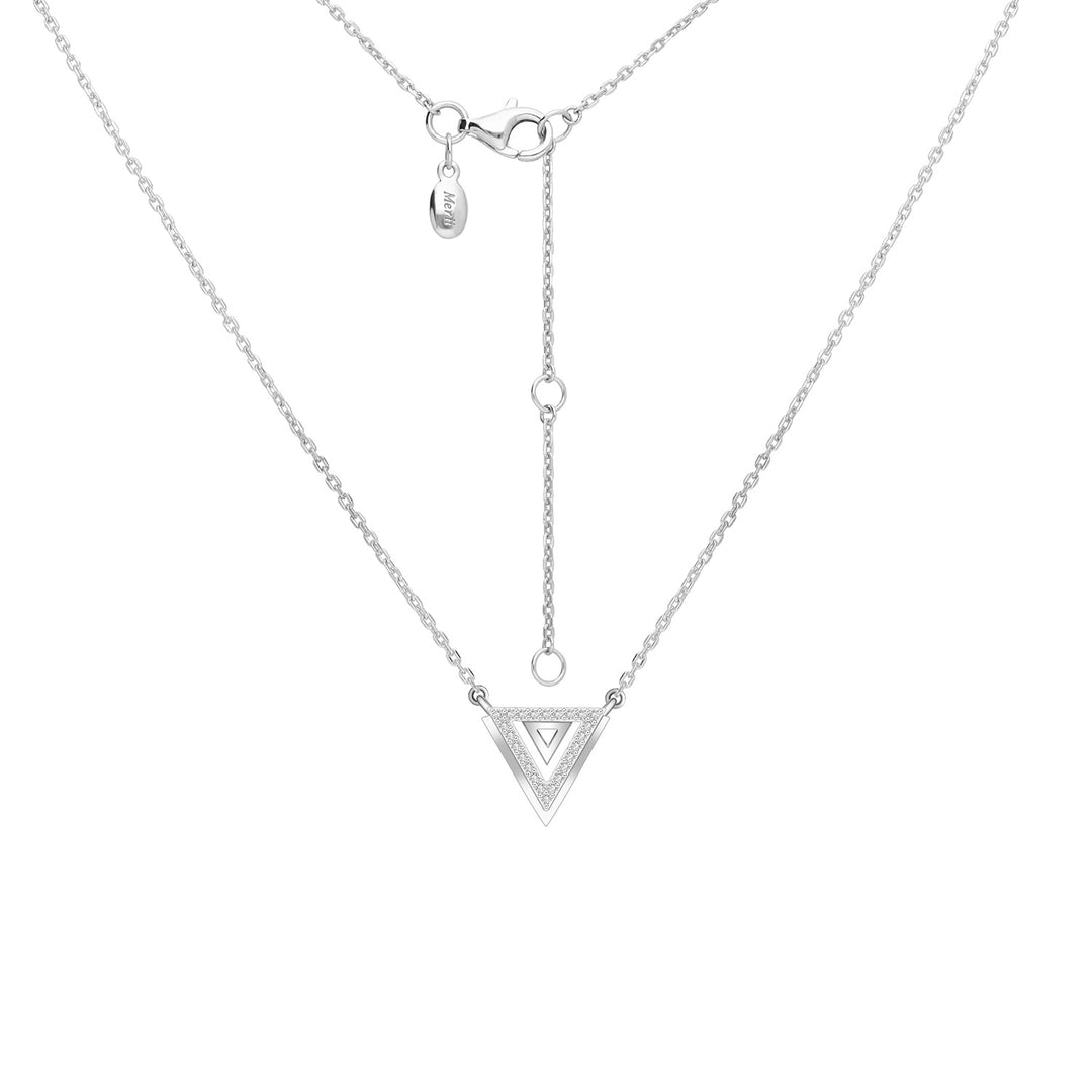 221N0374-01-Merii-Silver-CZ-triangle-pendant-with-16-inch-chain-nacklace
