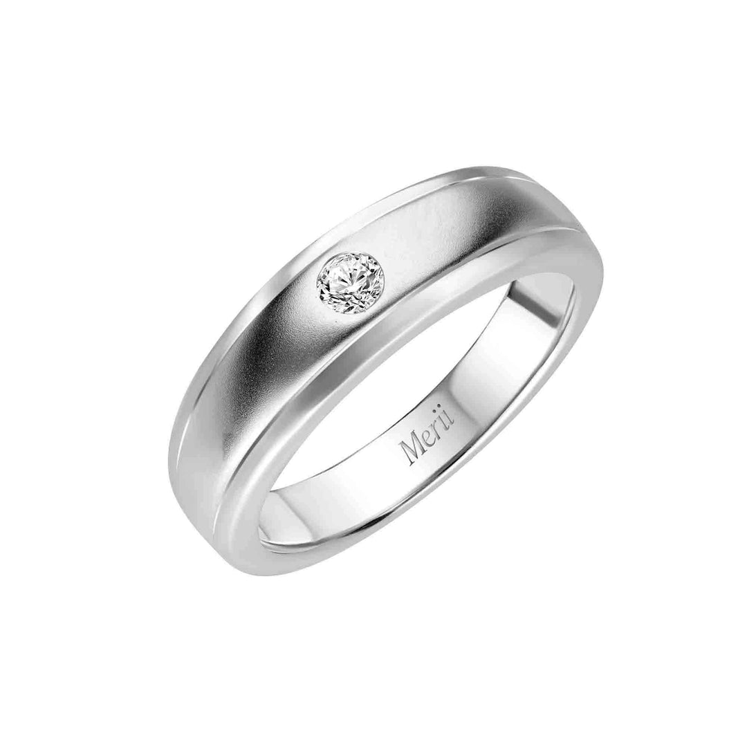 221R0359-01-8_Couple_Ring_925_Sterling_silver_sandblasting_cubic_zerconia_100_facet_ring_(1-0.32_ct.)_4.2_mm.