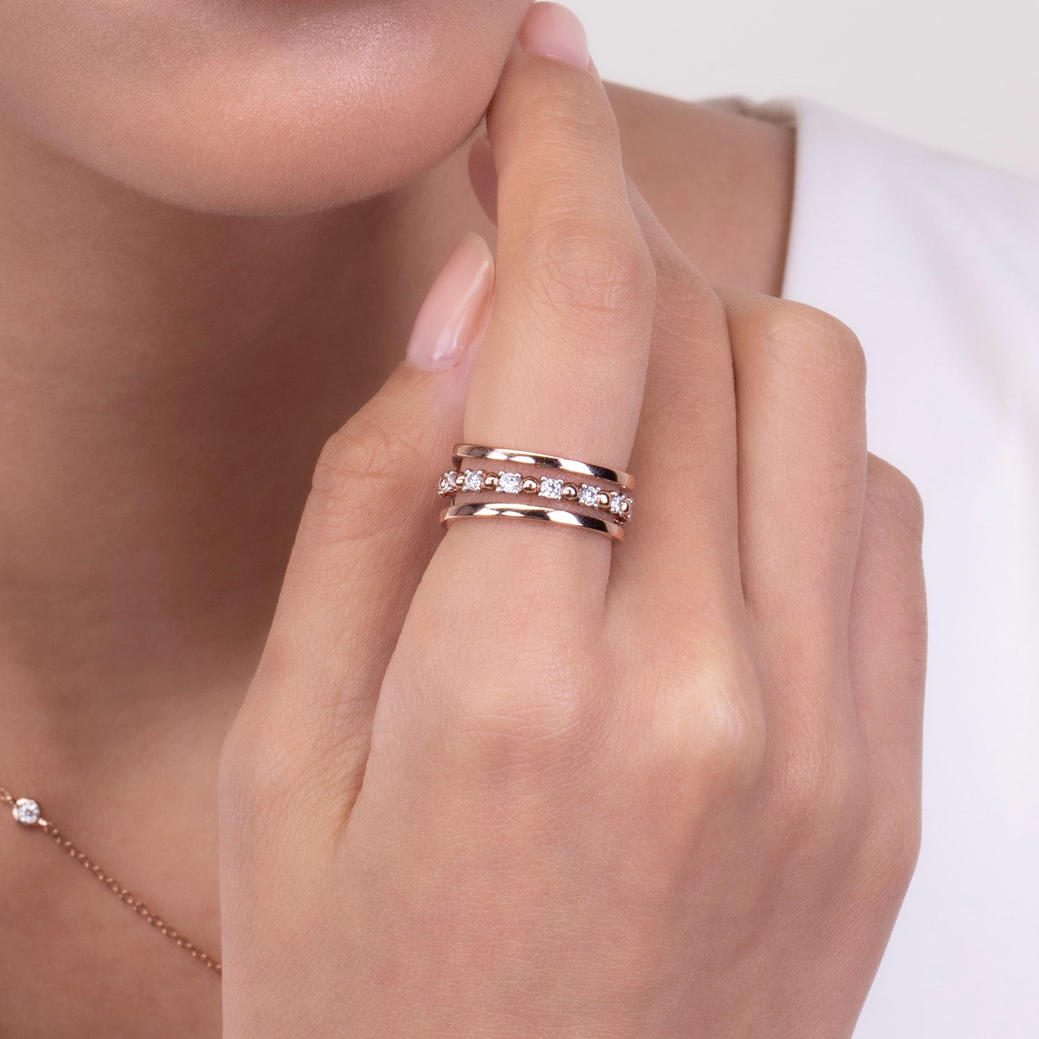 Rose gold cuff ring shop