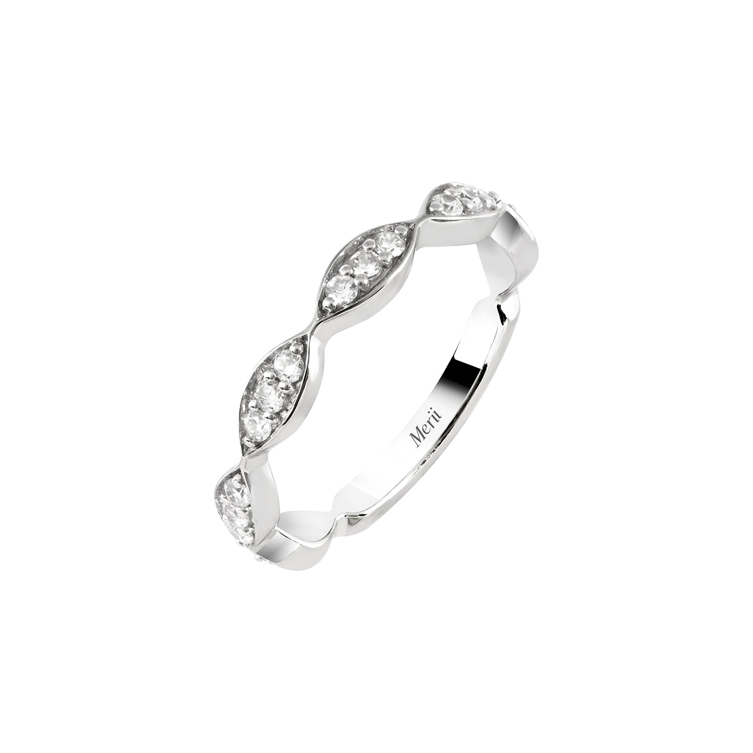 Stackable: Silver rhodium plated with CZ versailles eternity ring – MeriiTH